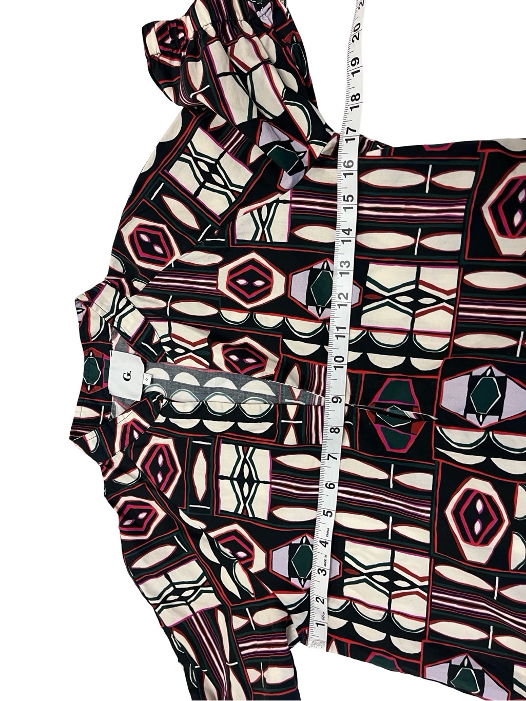 G. Label By Goop Malet Printed Tunic Top Made In Italy Sz 0 — image 4 of 5